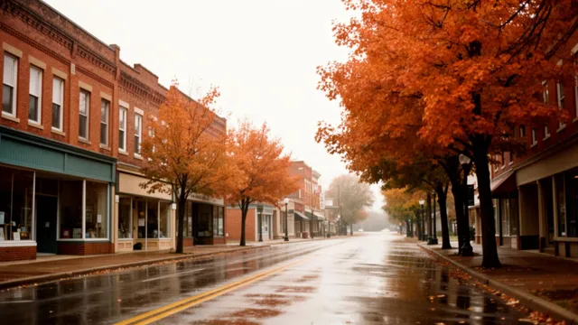 Historic brick storefronts along Conant Street in downtown Maumee, Ohio